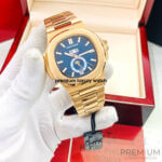 Patek Philippe Nautilus Annual Calendar Moon Phase Rose Gold Blue Dial 5726/1A-001 Men's Wrist Watch