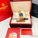 Patek Philippe Nautilus Annual Calendar Moon Phase Rose Gold Blue Dial 5726/1A-001 Men's Wrist Watch