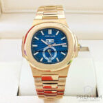 Patek Philippe Nautilus Annual Calendar Moon Phase Rose Gold Blue Dial 5726/1A-001 Men's Wrist Watch