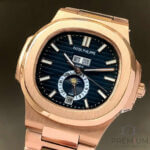 Patek Philippe Nautilus Annual Calendar Moon Phase Rose Gold Blue Dial 5726/1A-001 Men's Wrist Watch
