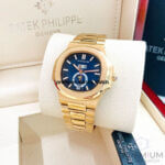 Patek Philippe Nautilus Annual Calendar Moon Phase Rose Gold Blue Dial 5726/1A-001 Men's Wrist Watch