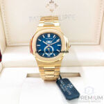 Patek Philippe Nautilus Annual Calendar Moon Phase Rose Gold Blue Dial 5726/1A-001 Men's Wrist Watch