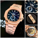 Patek Philippe Nautilus Annual Calendar Moon Phase Rose Gold Blue Dial 5726/1A-001 Men's Wrist Watch