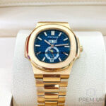Patek Philippe Nautilus Annual Calendar Moon Phase Rose Gold Blue Dial 5726/1A-001 Men's Wrist Watch