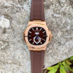 Patek Philippe Gold Black | Natutilus 5980R-001 | Brown Dial Rose Gold