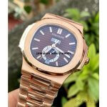 Patek Philippe Nautilus Rose Gold Brown Dial Annual Calendar Moon Phase 5726/1A-001 Men's Wrist Watch