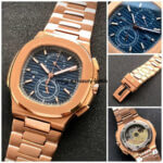 Patek Philippe Nautilus Rose Gold Blue Dial Watch 5990/1R-001 Men's Watch
