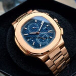 Patek Philippe Nautilus Rose Gold Blue Dial Watch 5990/1R-001 Men's Watch