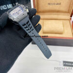 All Black Richard Mille RM011-03 Men Automatic Transparent Dial Stainless Steel Rubber Black Band Men’s Watch