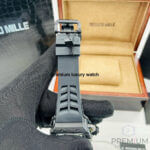 All Black Richard Mille RM011-03 Men Automatic Transparent Dial Stainless Steel Rubber Black Band Men’s Watch