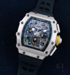 Richard Mille RM11-03 Men Transparent Full Black Dial Rubber Band Men’s Watch