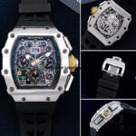 Richard Mille RM11-03 Men Transparent Full Black Dial Rubber Band Men’s Watch
