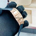 Richard Mille  Rose Gold RM11-03 Men Automatic Transparent Dial Stainless Steel Rubber Black Band Men’s Watch
