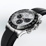 Rolex daytona white gold meteorite dial Cosmograph Daytona 40 Watch Black Index Dial Black Oysterflex Strap Watch 116519LN