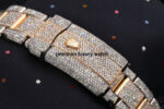 Rolex Datejust 41MM Turquoise Arabic Script Dial Stainless Steel and Moissanite Iced Out Watch