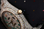 Rolex Datejust 41MM Turquoise Arabic Script Dial Stainless Steel and Moissanite Iced Out Watch