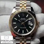 Rolex Datejust Yellow Gold 41MM Black Dial Fluted Bezel  Jubilee Mens Watch 126333