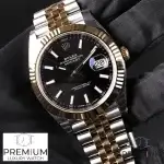 Rolex Datejust Yellow Gold 41MM Black Dial Fluted Bezel  Jubilee Mens Watch 126333