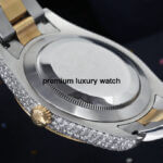 Rolex Datejust Iced out 41MM Stainless Steel and Yellow Gold Custom VVS Moissanite Grey Roman Dial