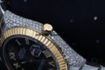 Rolex Datejust Iced out 41MM Stainless Steel and Yellow Gold Custom VVS Moissanite Grey Roman Dial