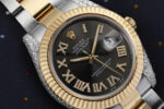 Rolex Datejust Iced out 41MM Stainless Steel and Yellow Gold Custom VVS Moissanite Grey Roman Dial