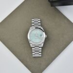 Rolex Day Date Ice Blue Diagonal Dome Bezel President 40MM Automatic Men’s Watch 228206