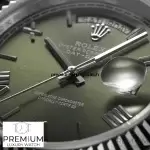 Rolex Day-Date 40 Olive Green Roman Dial Fluted Bezel White Gold President Automatic Men's Watch 228239