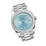 Rolex Day Date Ice Blue 40 Baguette Diamond Bezel President Automatic Men’s Watch 228396