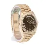 Rolex Day-Date Rose Gold Chocolate Dial 41MM President Fluted Bezel Watch 228235