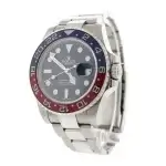 Rolex GMT Red Blue Ceramic Bezel White Gold 40mm Blue Luminous Dial Oyster Bracelet