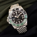 Rolex GMT Green Stainless Steel Black Dial & Green/Black Ceramic Bezel Jubilee Bracelet 126720VTNR