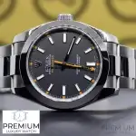 Black Rolex Milgauss 40mm Stainless Steel Smooth Bezel Oyster Bracelet 116400