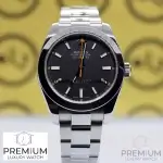 Black Rolex Milgauss 40mm Stainless Steel Smooth Bezel Oyster Bracelet 116400