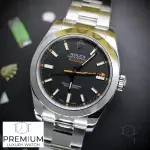 Black Rolex Milgauss 40mm Stainless Steel Smooth Bezel Oyster Bracelet 116400
