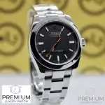 Black Rolex Milgauss 40mm Stainless Steel Smooth Bezel Oyster Bracelet 116400