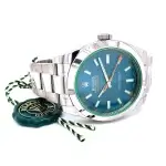 Rolex Milgauss Z Blue Dial Green Crystal Stainless Steel Oyster Bracelet 116400GV