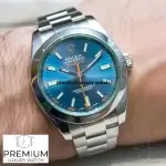 Rolex Milgauss Z Blue Dial Green Crystal Stainless Steel Oyster Bracelet 116400GV