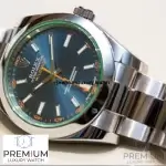 Rolex Milgauss Z Blue Dial Green Crystal Stainless Steel Oyster Bracelet 116400GV