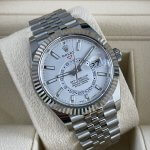 Rolex Sky Dweller White Gold 42MM White Dial Bezel Steel Jubilee Men's Watch 326934