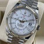 Rolex Sky Dweller White Gold 42MM White Dial Bezel Steel Jubilee Men's Watch 326934