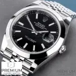 Rolex Datejust Black Dial 41MM Smooth Bezel Steel Men's Watch 126300