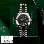 Rolex Datejust Black Dial 41MM Smooth Bezel Steel Men's Watch 126300