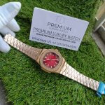 Patek Philippe Nautilus Rose Gold Red Dial Diamond Automatic Men's Watch 5711/1R-001