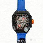 Richard Mille Watch Blue Band RM 27-04 Men Automatic Black Transparent Dial Stainless Steel