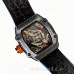 Richard Mille Watch Blue Band RM 27-04 Men Automatic Black Transparent Dial Stainless Steel