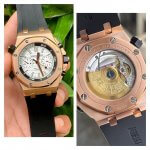 Audemars Piguet Royal Oak Chronograph Rose Gold Offshore Diver 42mm White Dial Men's Watch