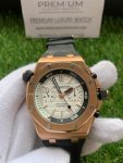 Audemars Piguet Royal Oak Chronograph Rose Gold Offshore Diver 42mm White Dial Men's Watch