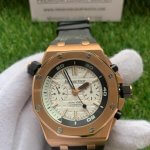 Audemars Piguet Royal Oak Chronograph Rose Gold Offshore Diver 42mm White Dial Men's Watch