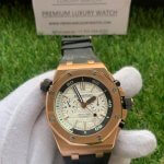 Audemars Piguet Royal Oak Chronograph Rose Gold Offshore Diver 42mm White Dial Men's Watch