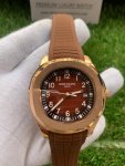Patek Philippe Aquanaut Rose Gold Date Sweep 40.8mm Brown Dial Brown Composite Rubber Strap 5167R-001